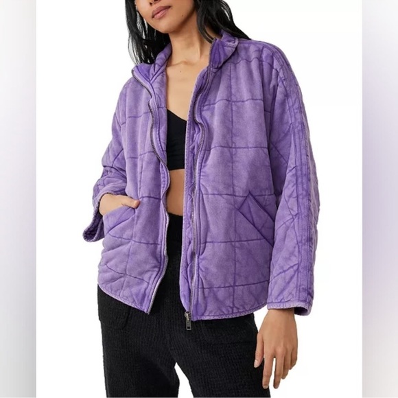 Free People Dolman Quilted jacket in Moonberry